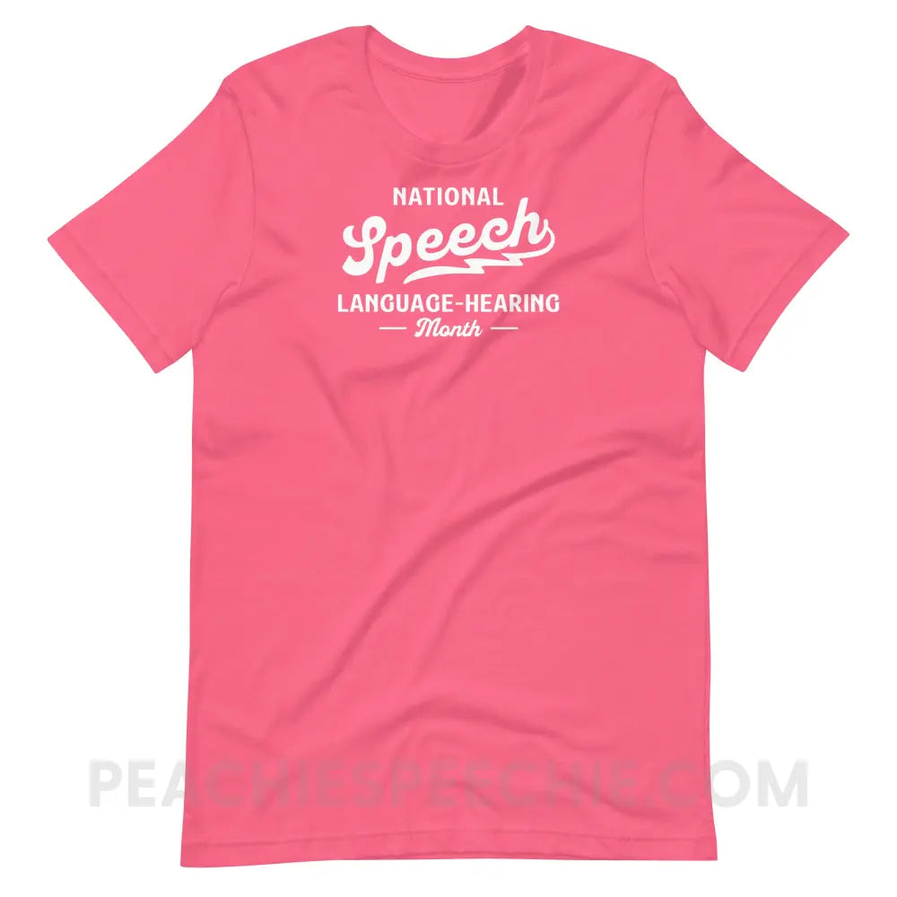 National Speech Language Hearing Premium Soft Tee - peachiespeechie.com