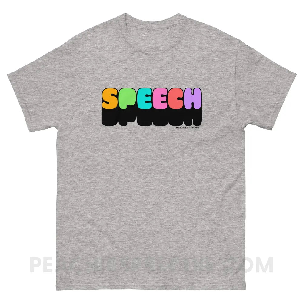 Neon Pop Speech Basic Tee - Sport Grey / S - T-Shirt peachiespeechie.com