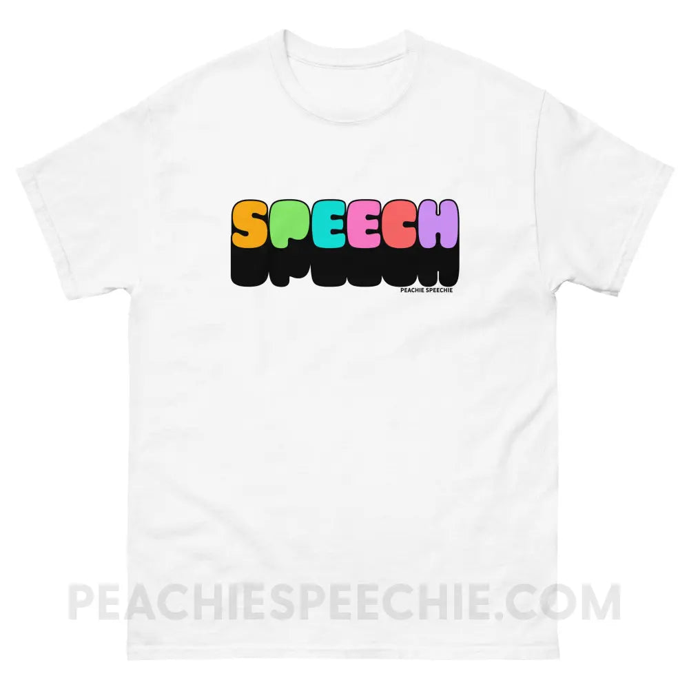 Neon Pop Speech Basic Tee - White / S - T-Shirt peachiespeechie.com