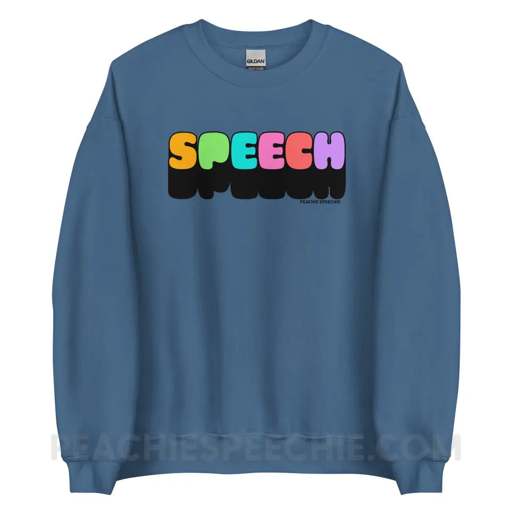 Neon Pop Speech Classic Sweatshirt - Indigo Blue / S - peachiespeechie.com