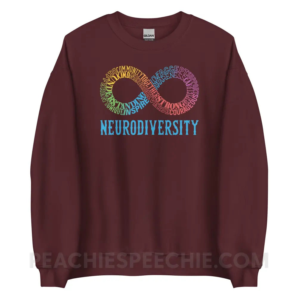 Neurodiversity Classic Sweatshirt - Maroon / S - peachiespeechie.com