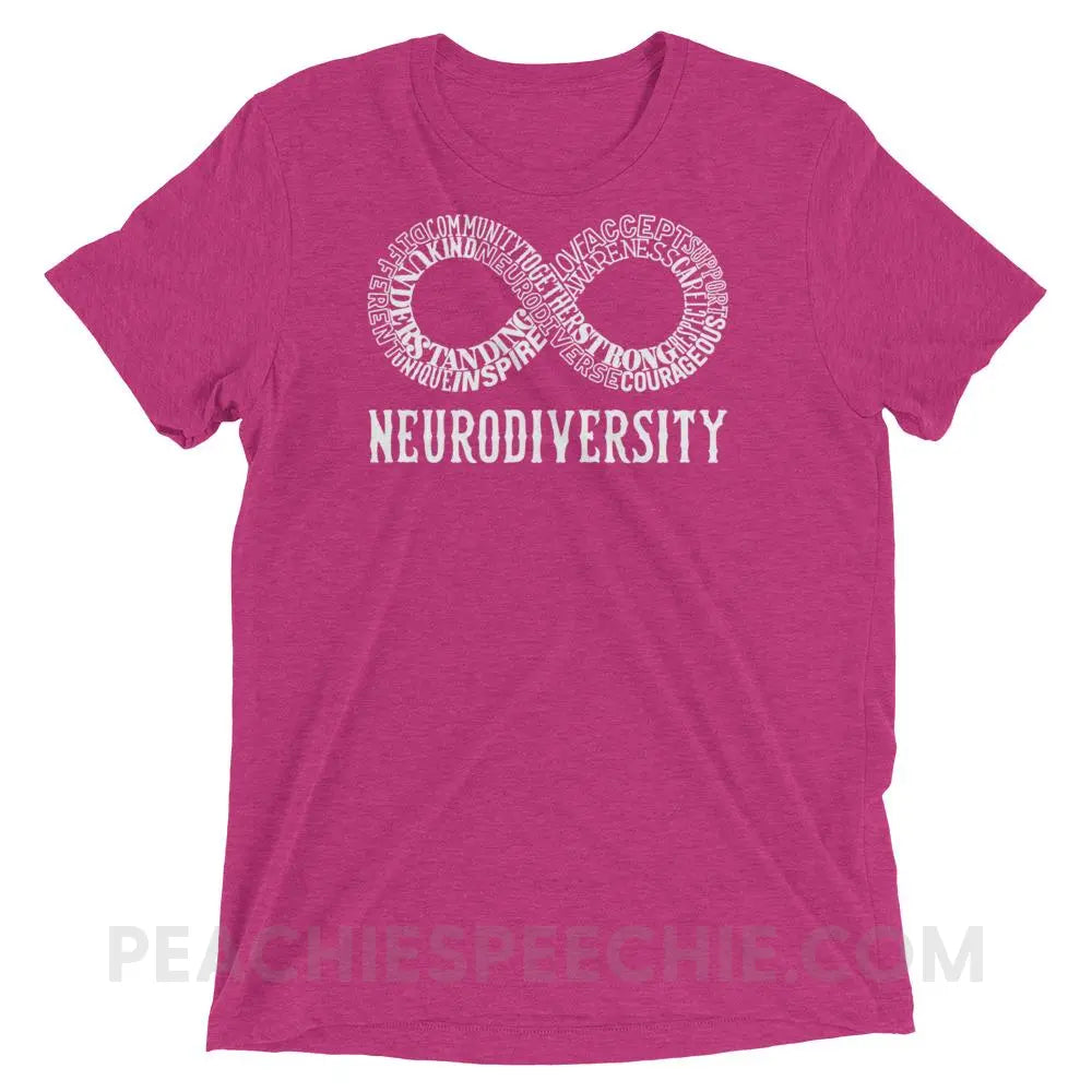 Neurodiversity Tri-Blend Tee - Berry Triblend / XS - T-Shirts & Tops peachiespeechie.com