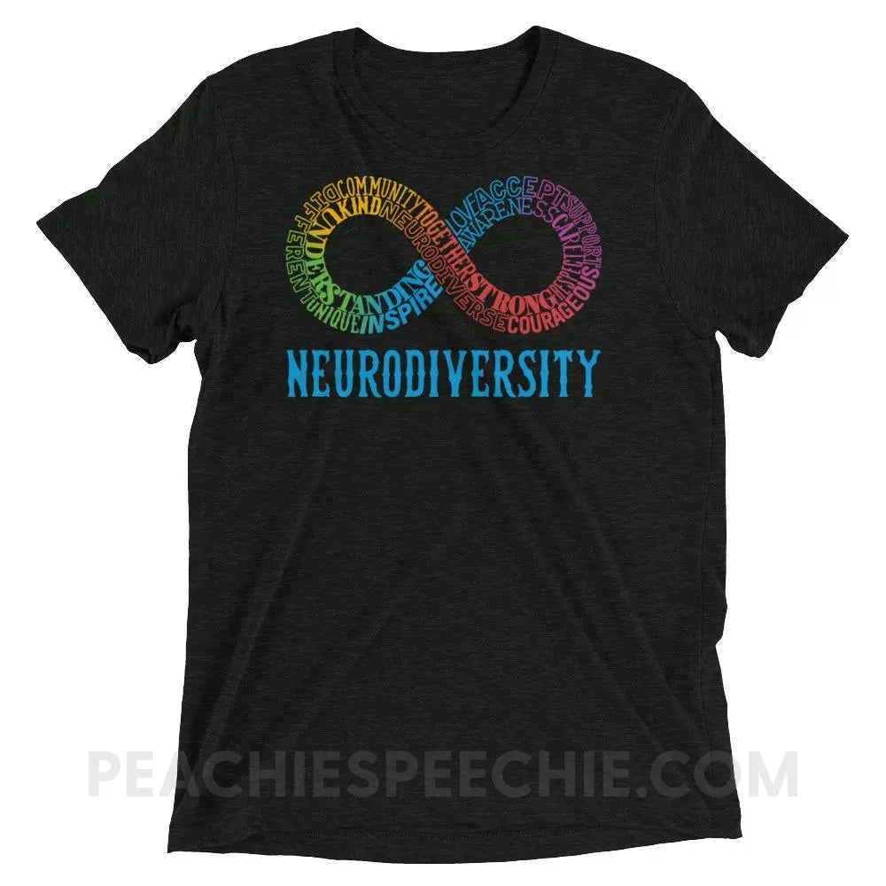 Neurodiversity Tri-Blend Tee - Charcoal-Black Triblend / XS - T-Shirts & Tops peachiespeechie.com