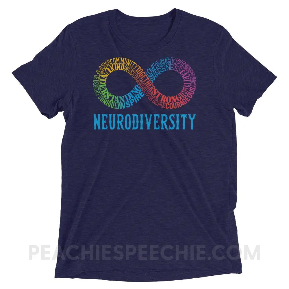 Neurodiversity Tri-Blend Tee - Navy Triblend / XS - T-Shirts & Tops peachiespeechie.com