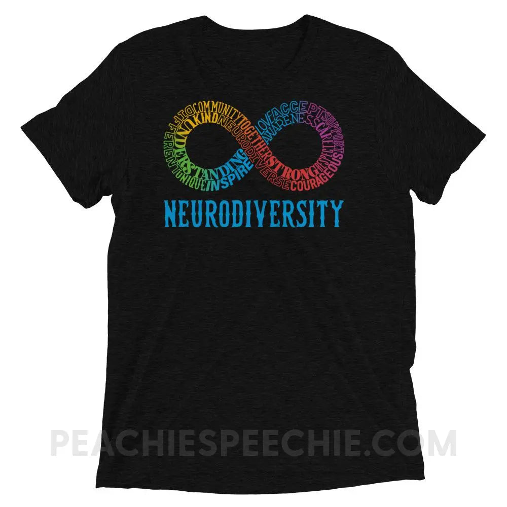 Neurodiversity Tri-Blend Tee - Solid Black Triblend / XS - T-Shirts & Tops peachiespeechie.com