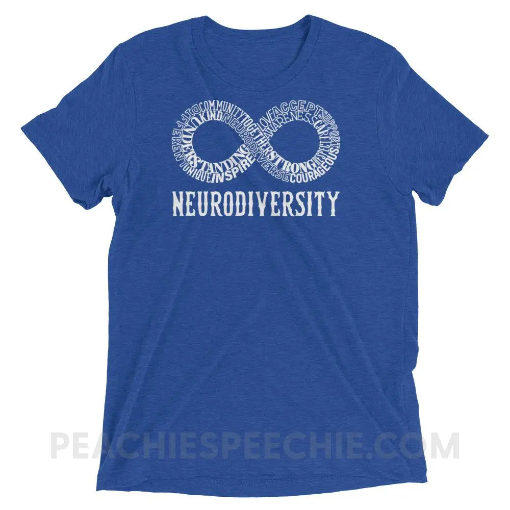 Neurodiversity Tri-Blend Tee - True Royal Triblend / XS - T-Shirts & Tops peachiespeechie.com