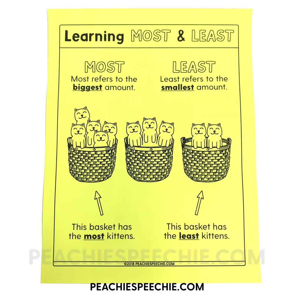 No-Prep Quantitative Concepts: More Less Most Least - Materials peachiespeechie.com