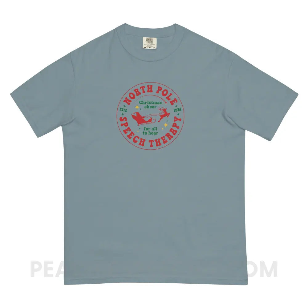 North Pole Speech Therapy Comfort Colors Tee - Ice Blue / S - T-Shirt peachiespeechie.com