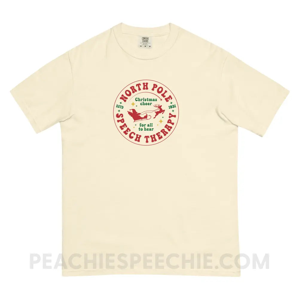 North Pole Speech Therapy Comfort Colors Tee - Ivory / S - T-Shirt peachiespeechie.com