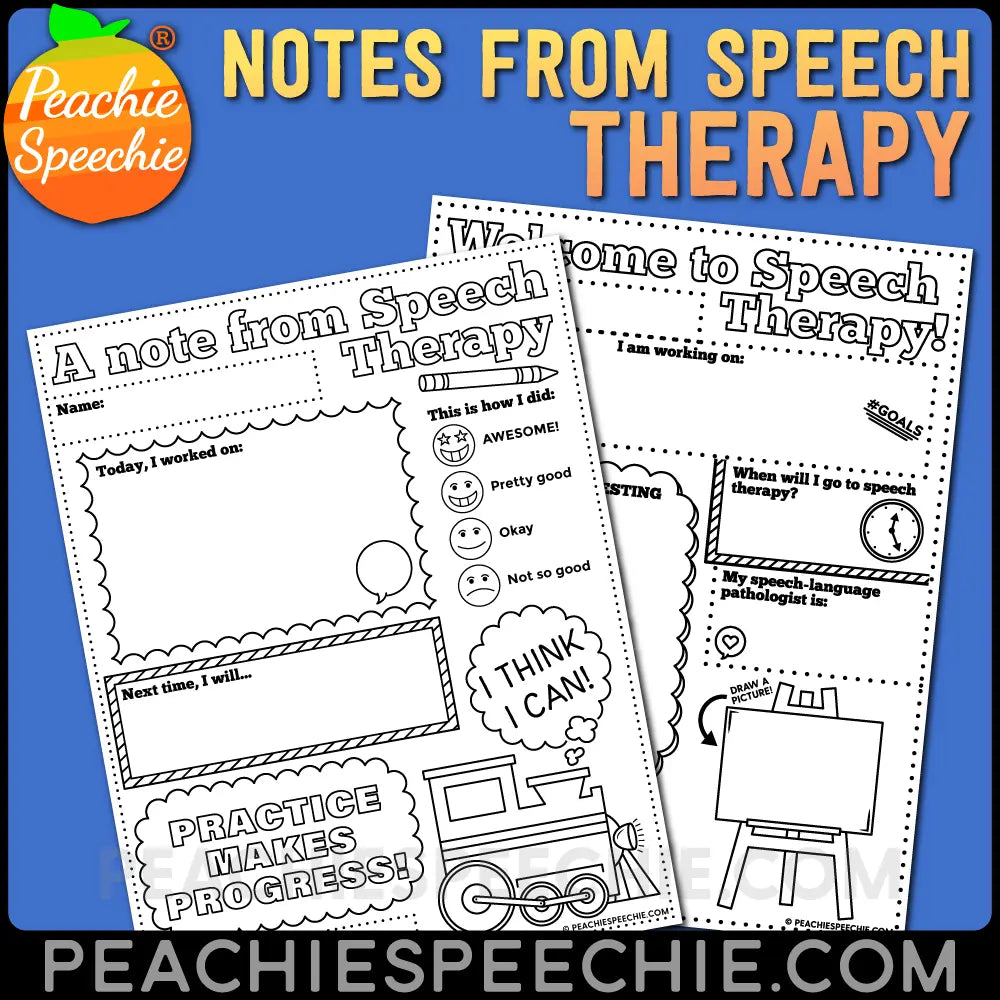 Notes From Speech Therapy - Materials peachiespeechie.com