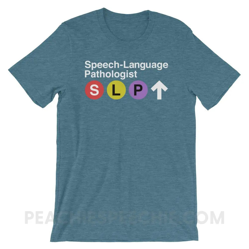 NYC SLP Premium Soft Tee - Heather Deep Teal / S - T-Shirts & Tops peachiespeechie.com