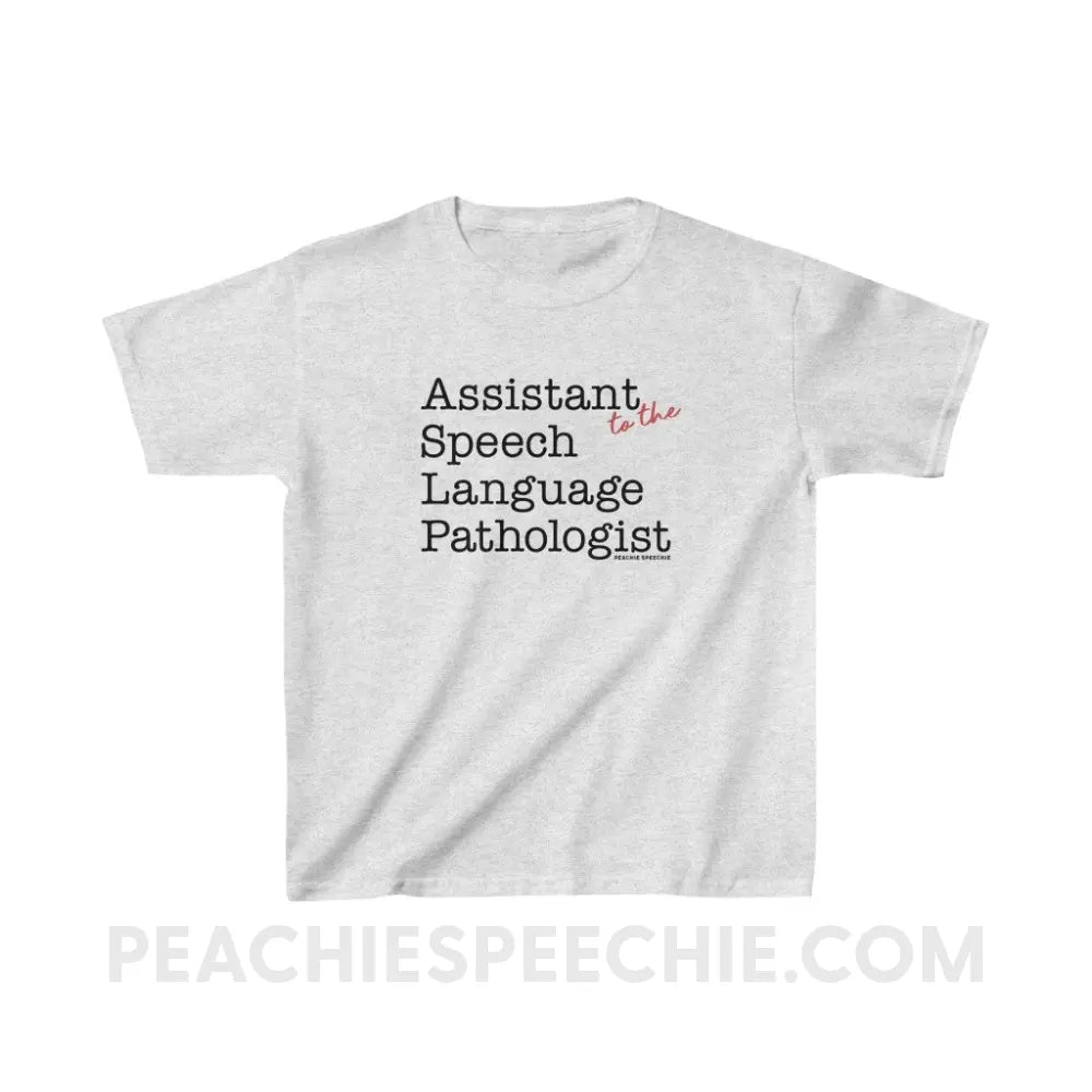 The Office Assistant (to the) Speech Language Pathologist Youth Tee - Ash / XS Kids clothes peachiespeechie.com