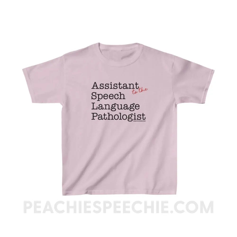 The Office Assistant (to the) Speech Language Pathologist Youth Tee - Light Pink / XS Kids clothes peachiespeechie.com