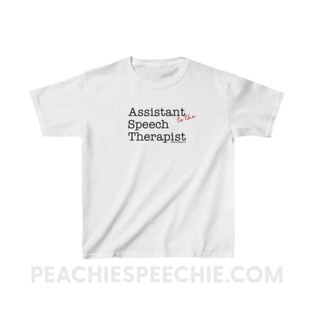The Office Assistant (to the) Speech Therapist Youth Tee - White / XS - Kids clothes peachiespeechie.com