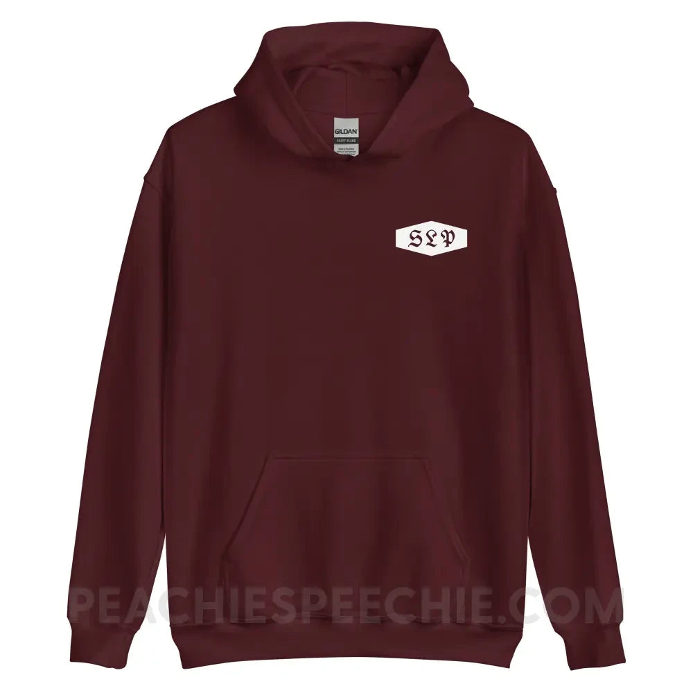 Old English More Than Just Words Emblem Classic Hoodie - Maroon / S - peachiespeechie.com