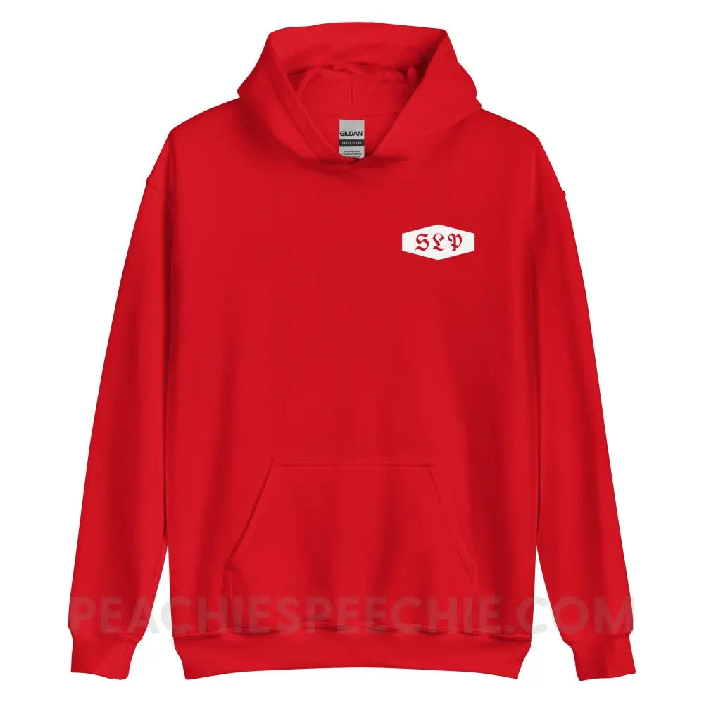 Old English More Than Just Words Emblem Classic Hoodie - Red / S - peachiespeechie.com