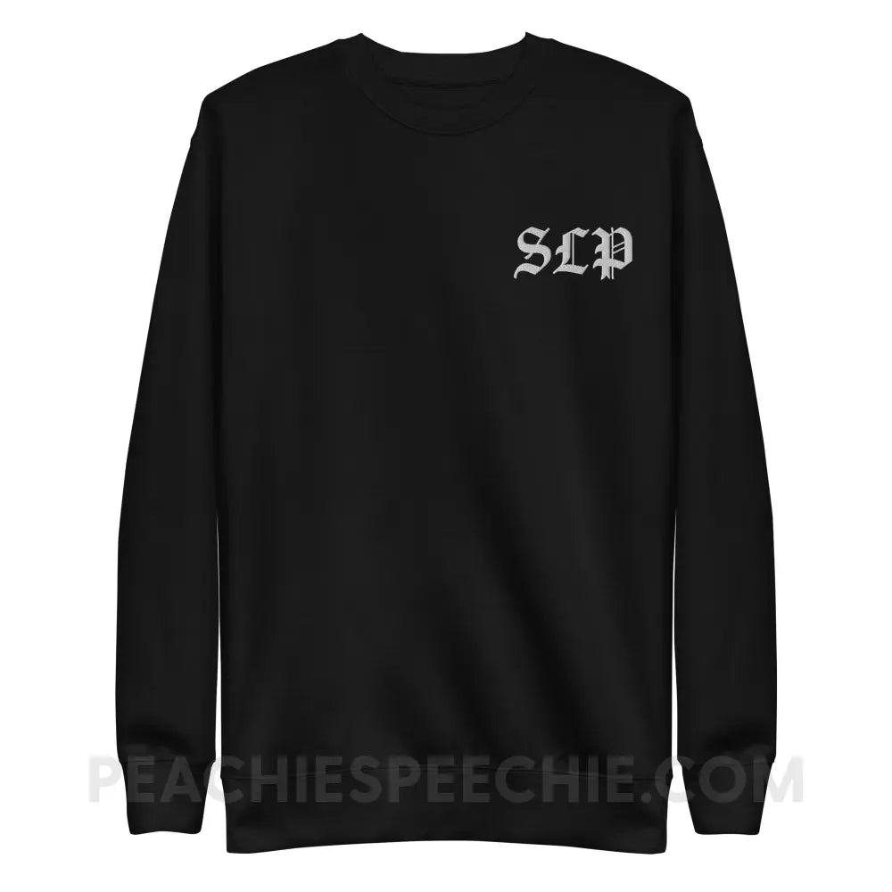Old English SLP Embroidered Fave Crewneck - Black / S - peachiespeechie.com