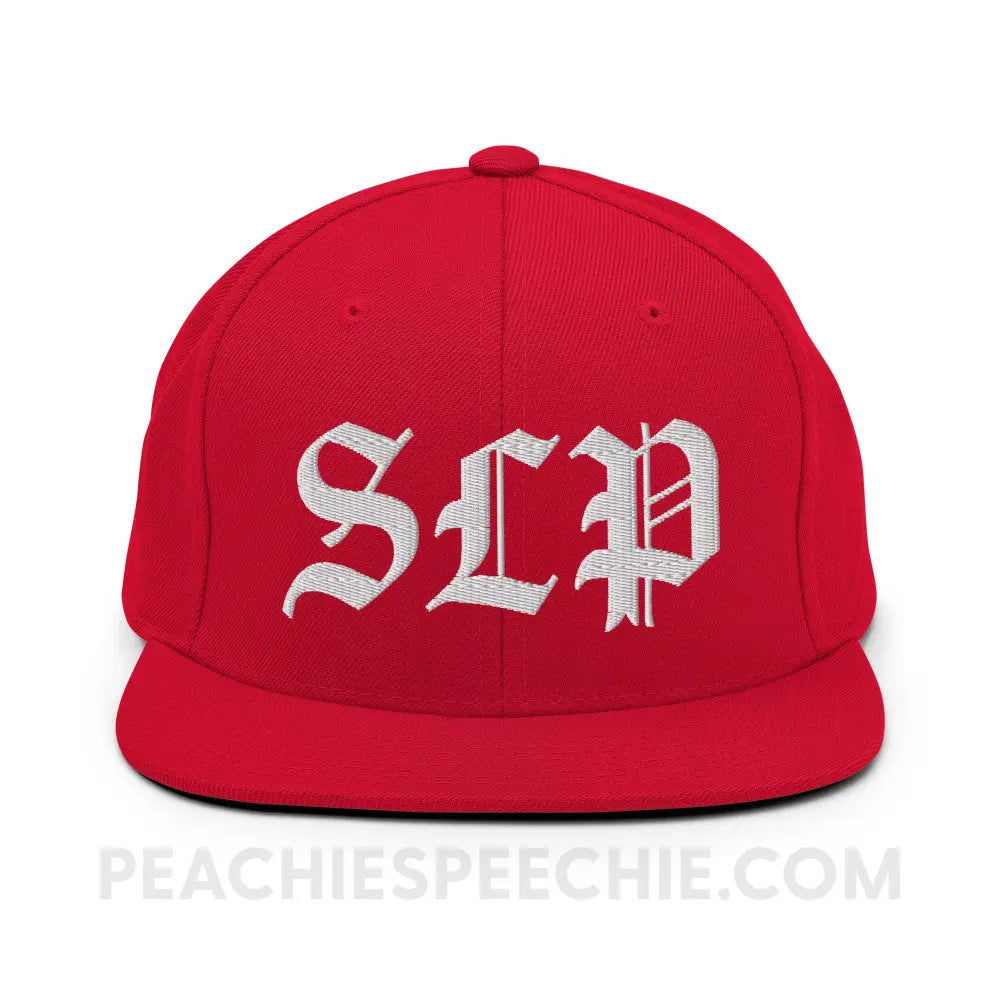 Old English SLP Premium Ball Cap - Red - peachiespeechie.com