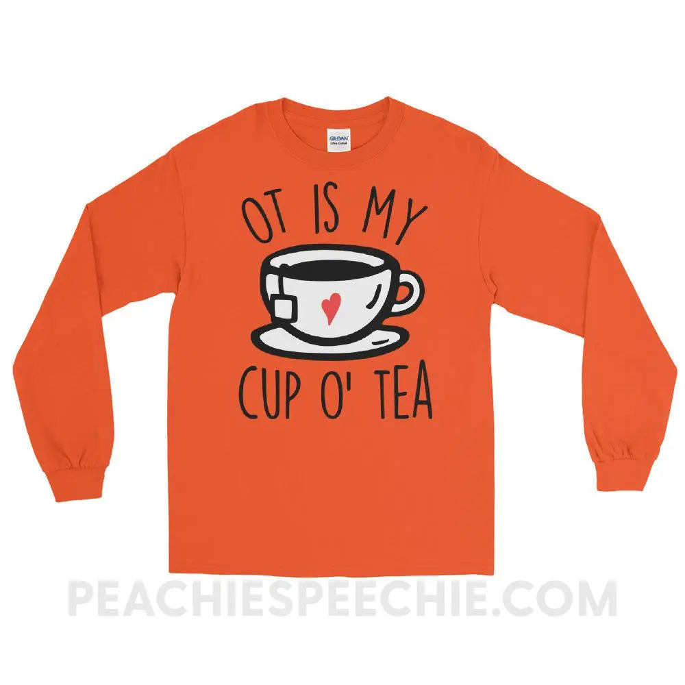 OT Is My Cup O’ Tea Long Sleeve Tee - T-Shirts & Tops peachiespeechie.com