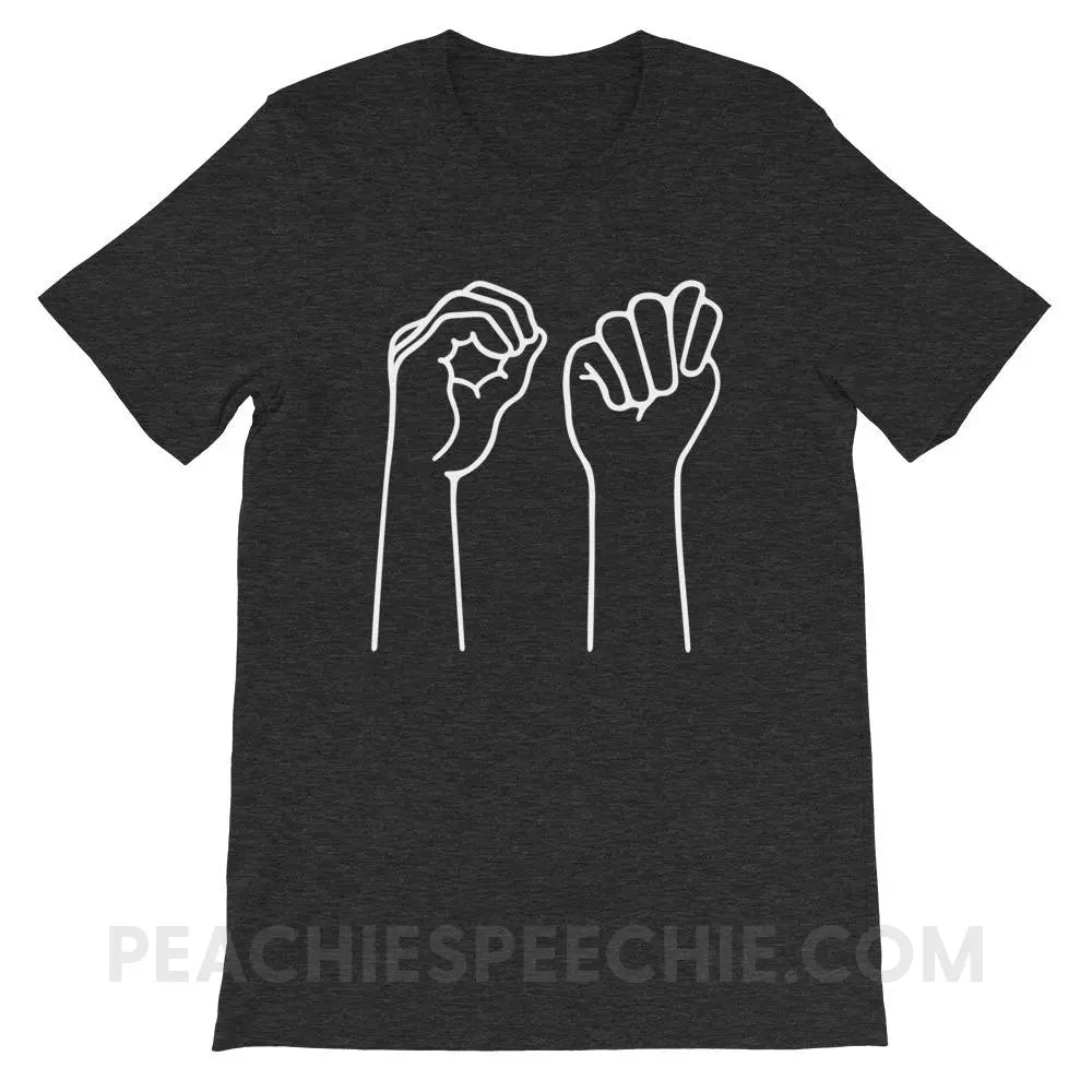 OT Hands Premium Soft Tee - Dark Grey Heather / XS - T-Shirts & Tops peachiespeechie.com