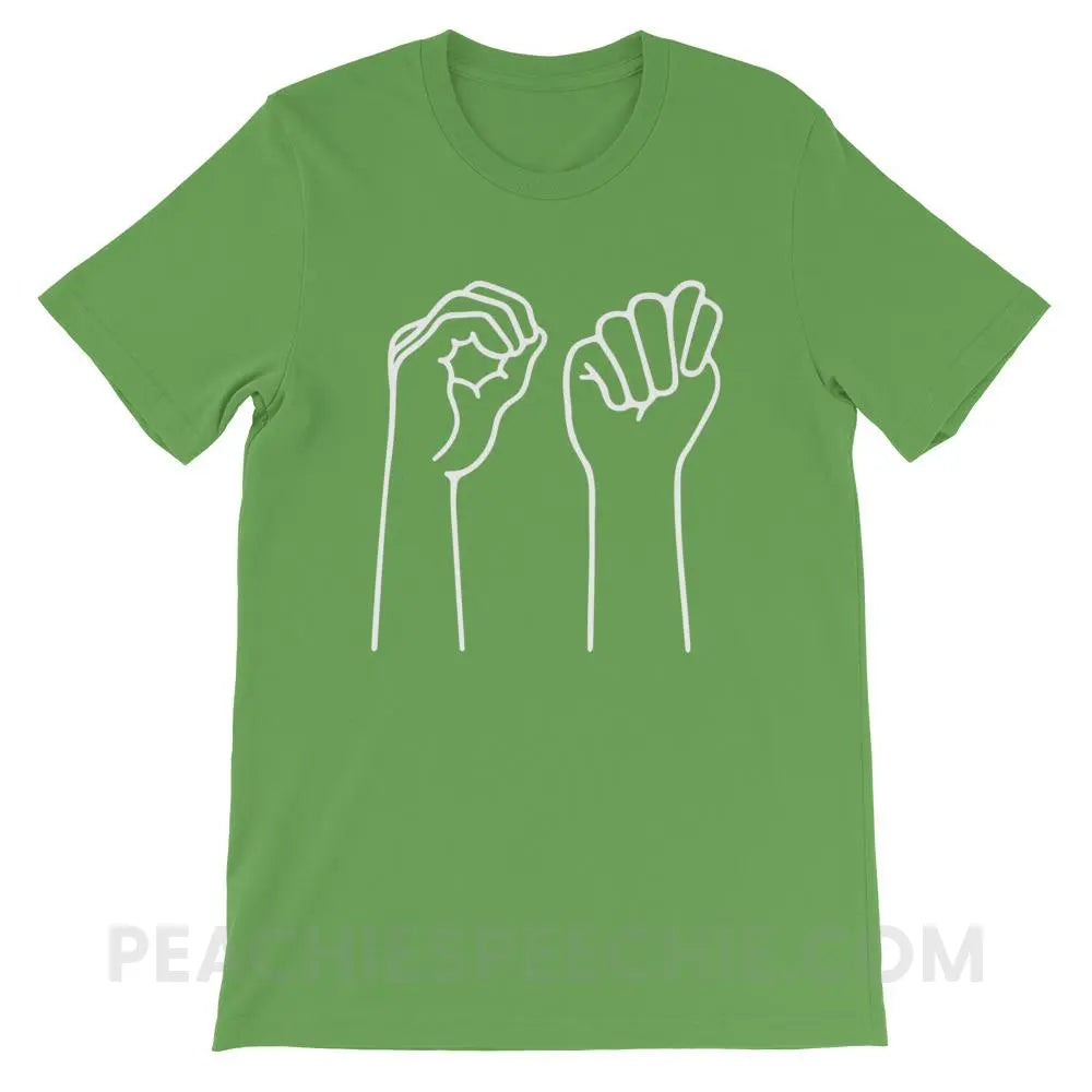 OT Hands Premium Soft Tee - Leaf / S - T-Shirts & Tops peachiespeechie.com