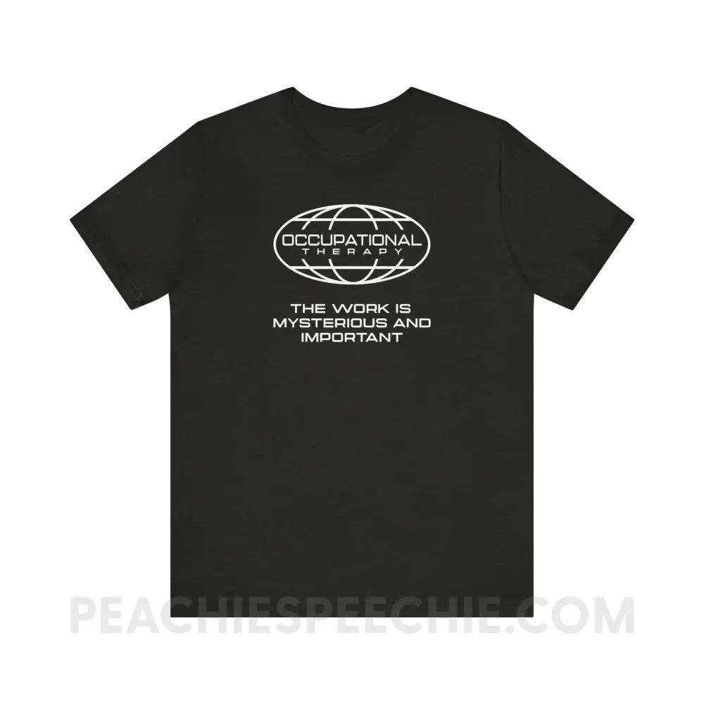OT Is Mysterious And Important Premium Soft Tee - Black Heather / XS - T-Shirt peachiespeechie.com