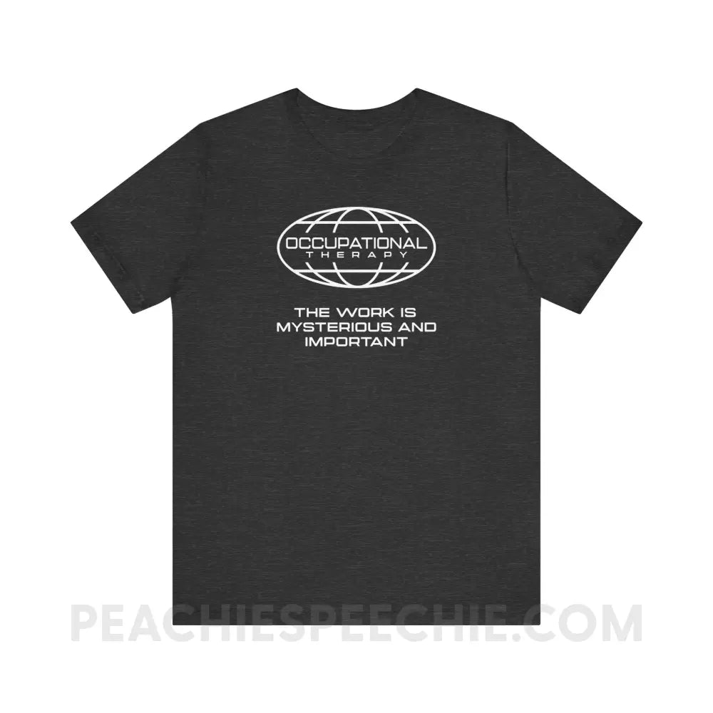 OT Is Mysterious And Important Premium Soft Tee - Dark Grey Heather / XS - T-Shirt peachiespeechie.com