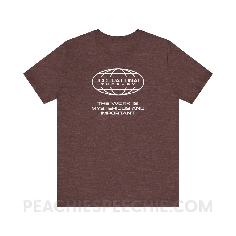 OT Is Mysterious And Important Premium Soft Tee - Heather Maroon / XS - T-Shirt peachiespeechie.com