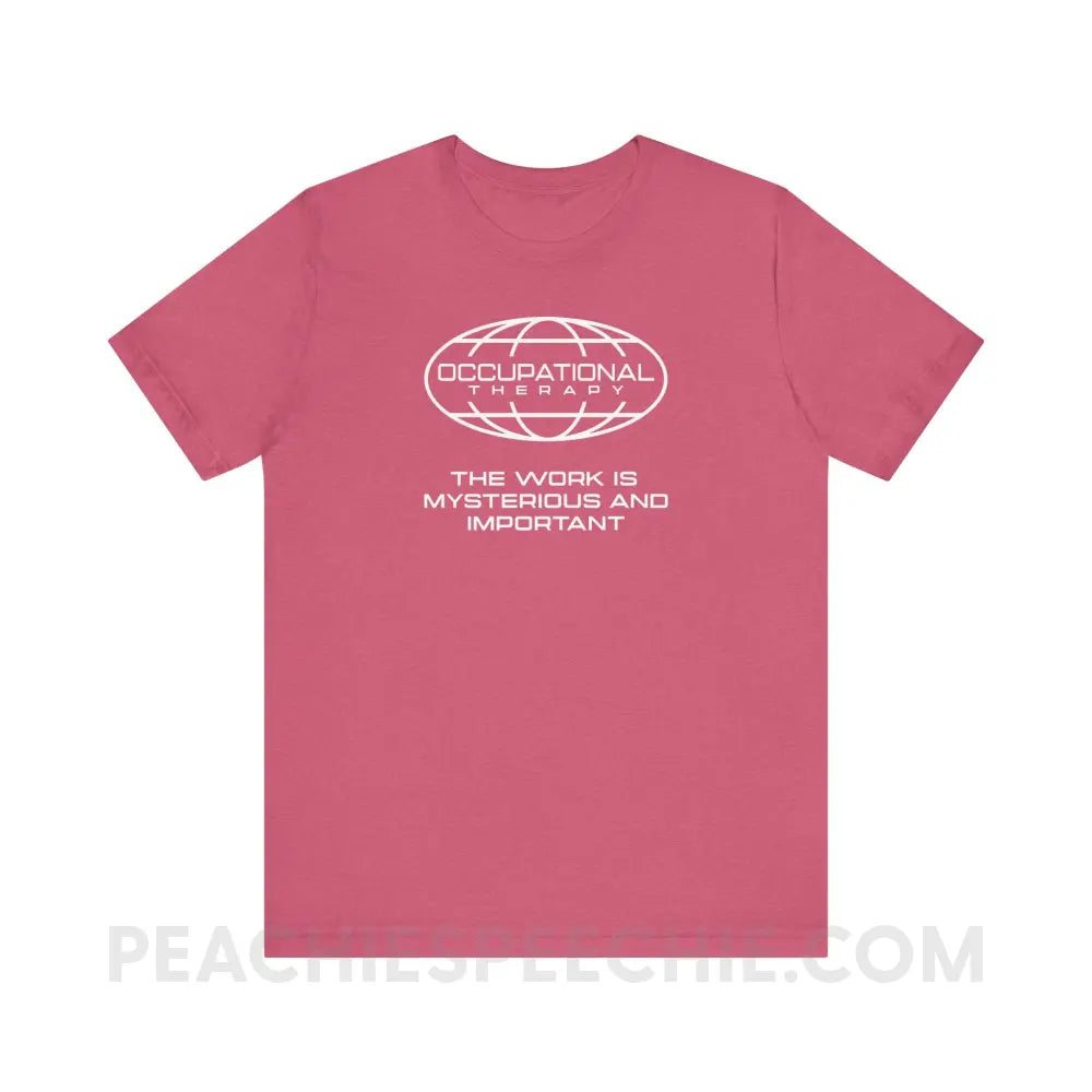 OT Is Mysterious And Important Premium Soft Tee - Heather Raspberry / XS - T-Shirt peachiespeechie.com