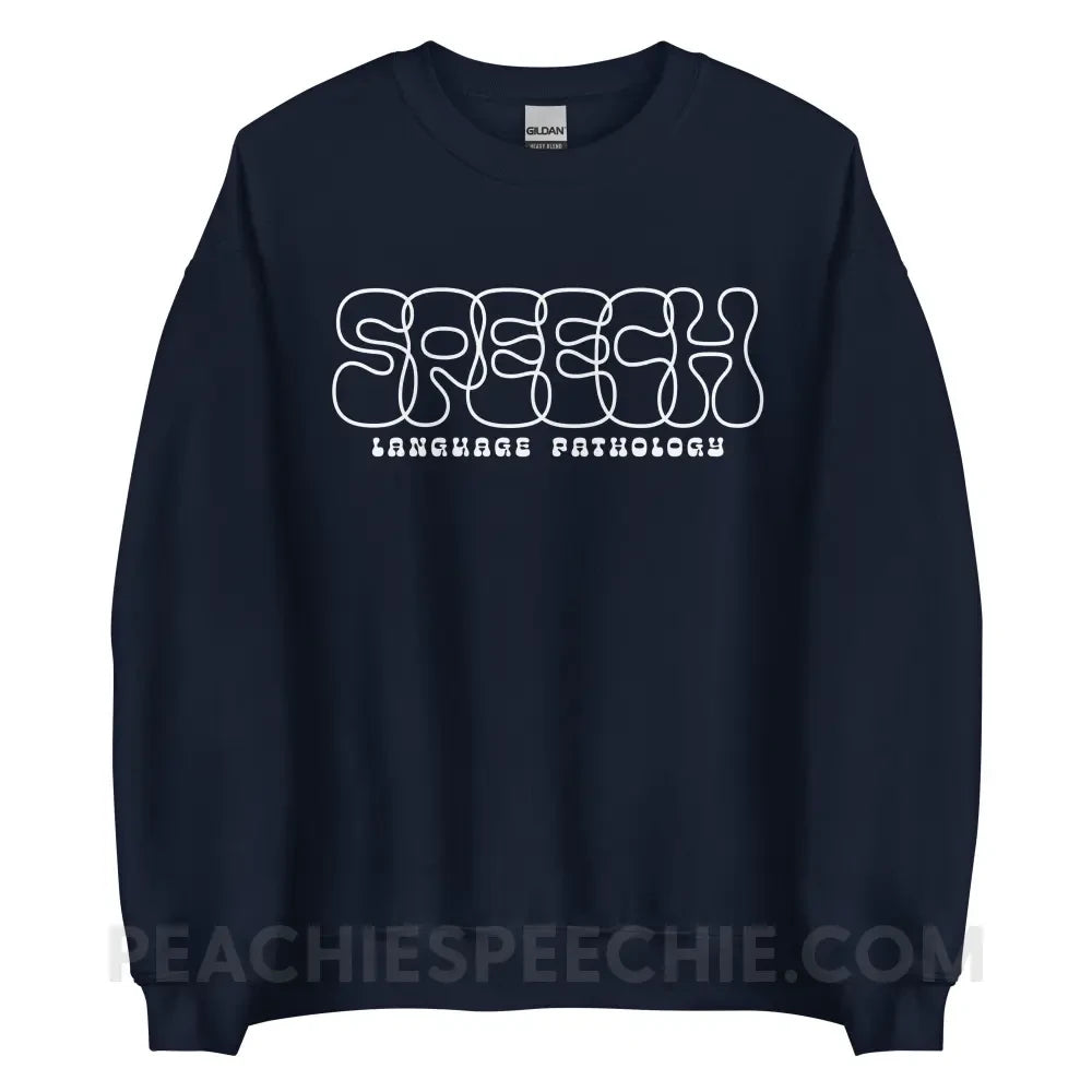 Overlapping Speech Classic Sweatshirt - Navy / S - peachiespeechie.com