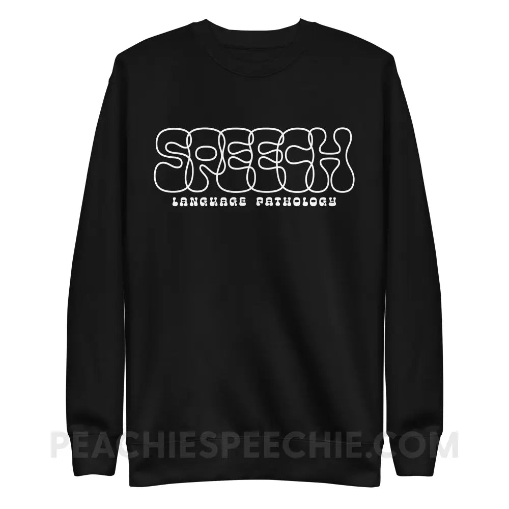 Overlapping Speech Fave Crewneck - Black / S - peachiespeechie.com