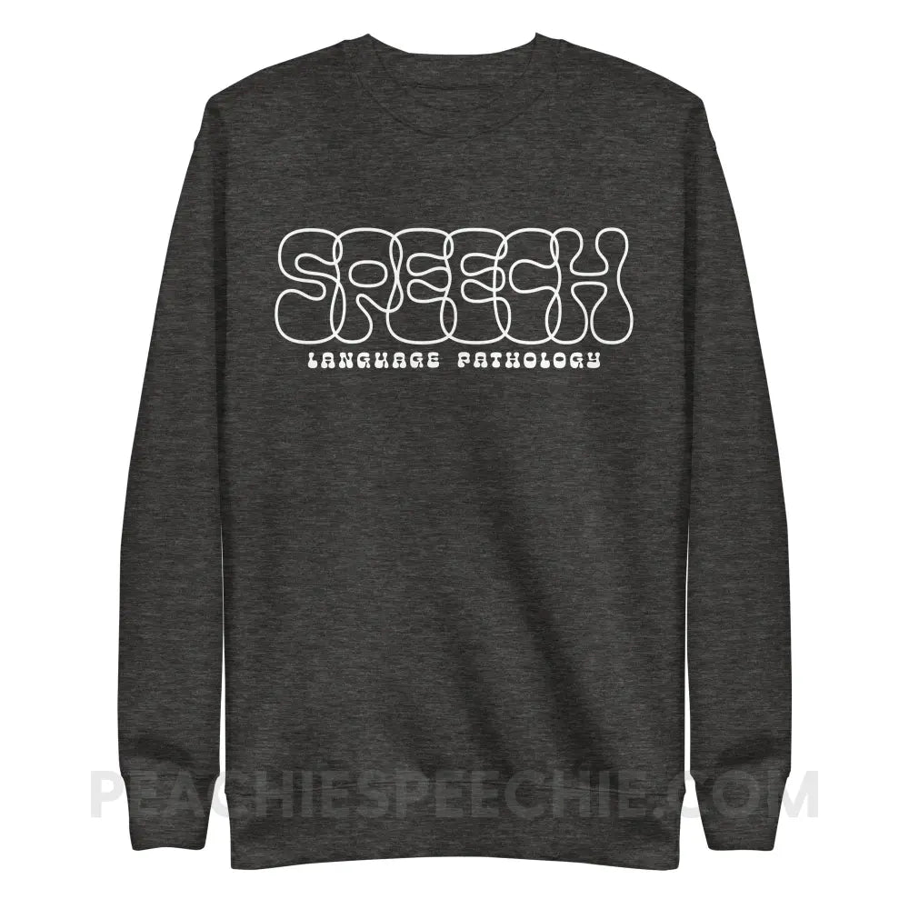 Overlapping Speech Fave Crewneck - Charcoal Heather / S - peachiespeechie.com
