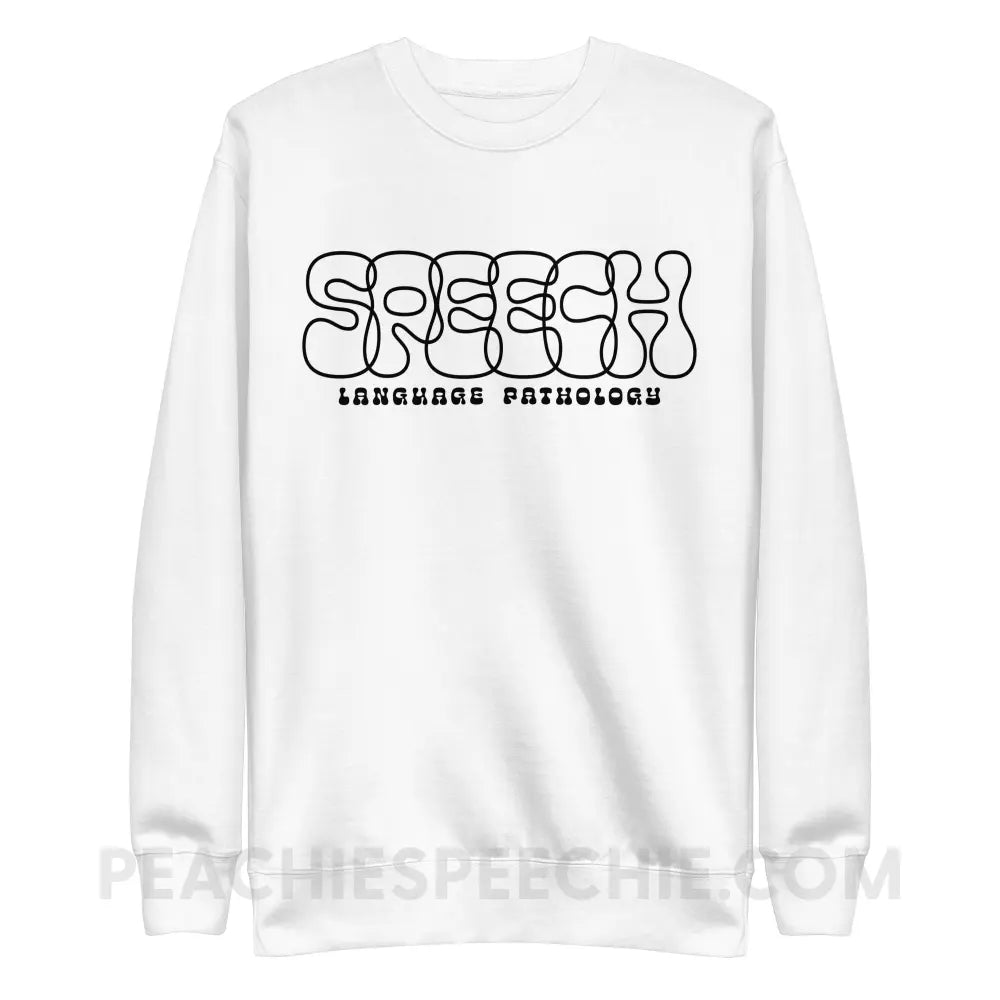 Overlapping Speech Fave Crewneck - White / S - peachiespeechie.com