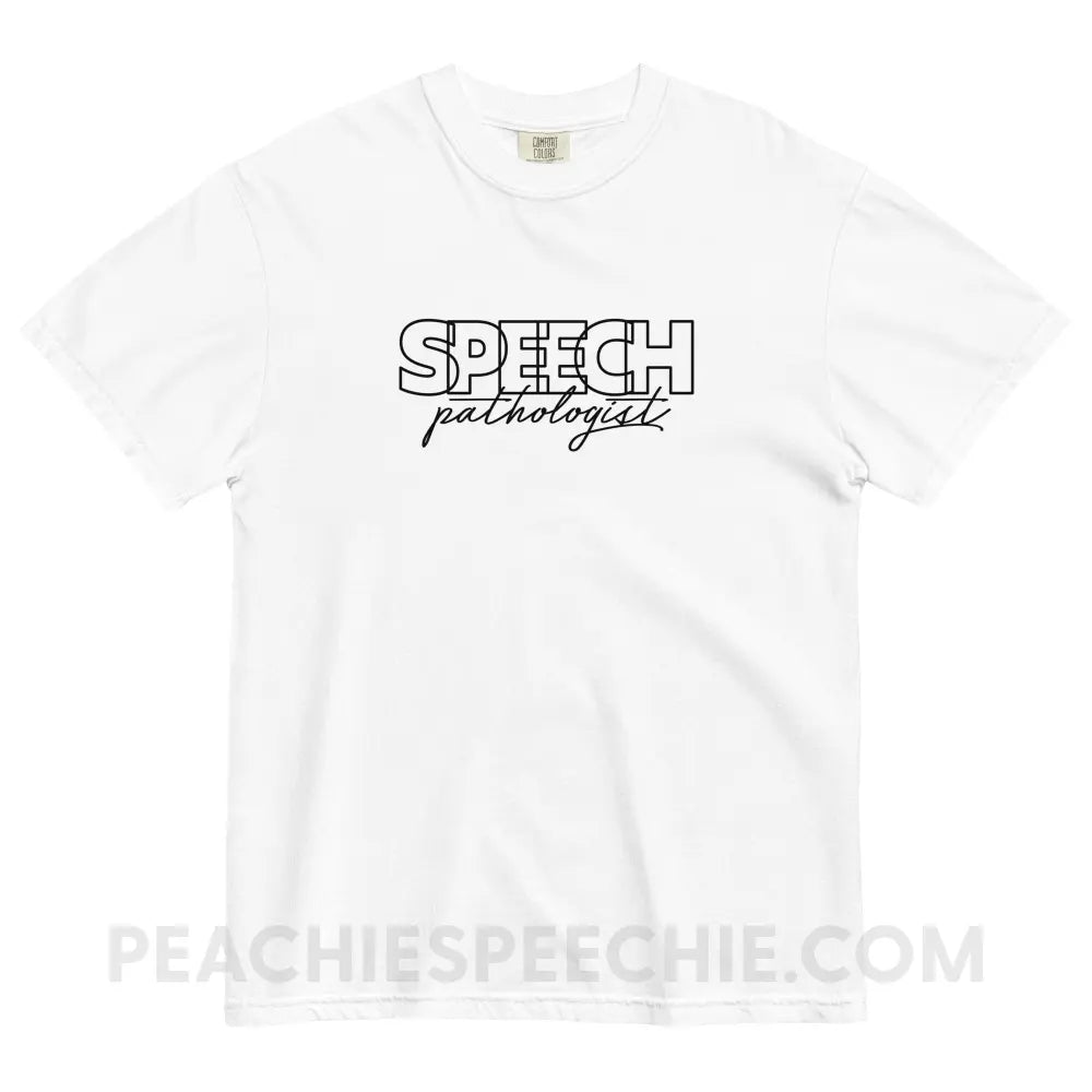 Overlapping Speech Pathologist Comfort Colors Tee - White / S - peachiespeechie.com
