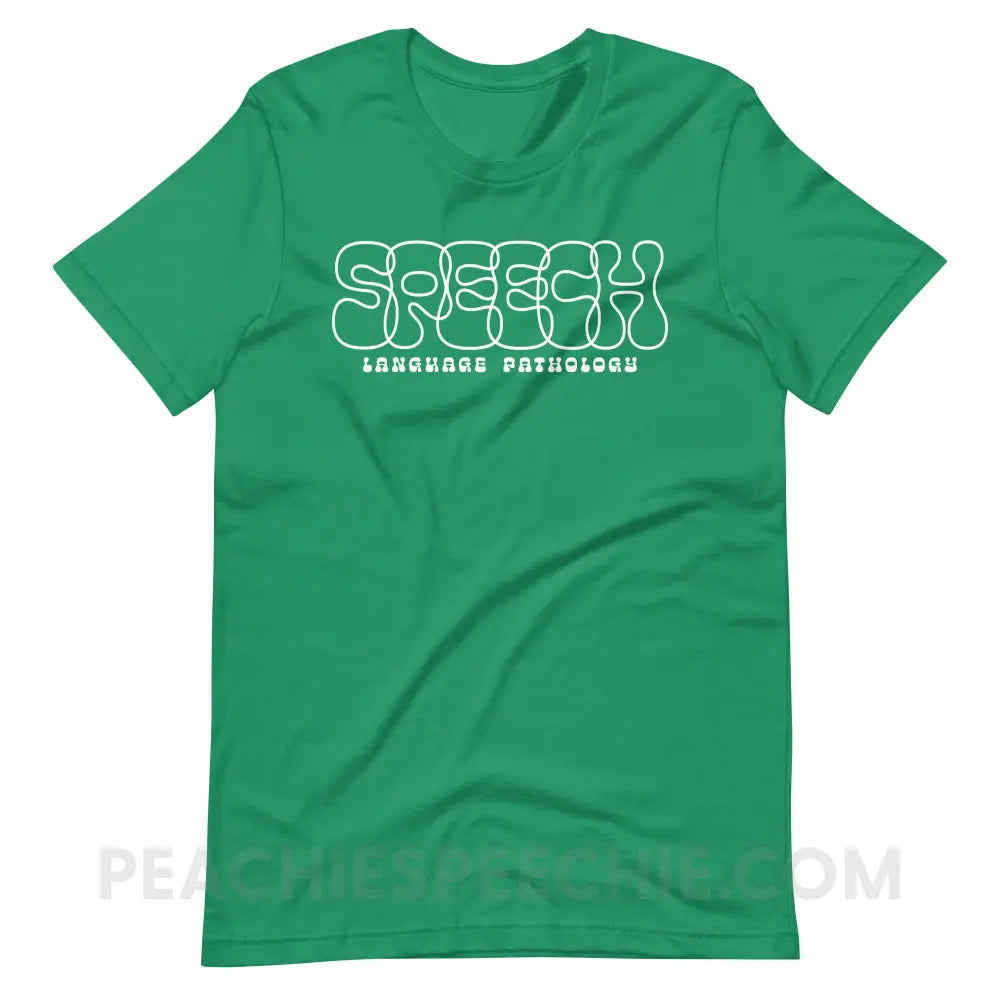 Overlapping Speech Premium Soft Tee - Kelly / S - T-Shirt peachiespeechie.com