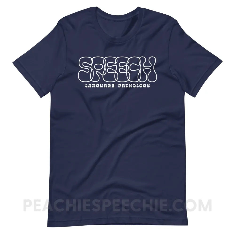 Overlapping Speech Premium Soft Tee - Navy / S - T-Shirt peachiespeechie.com