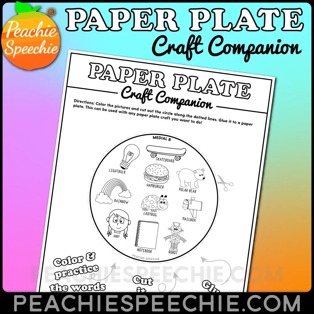 Paper Plate Articulation and Language Activities - Materials peachiespeechie.com