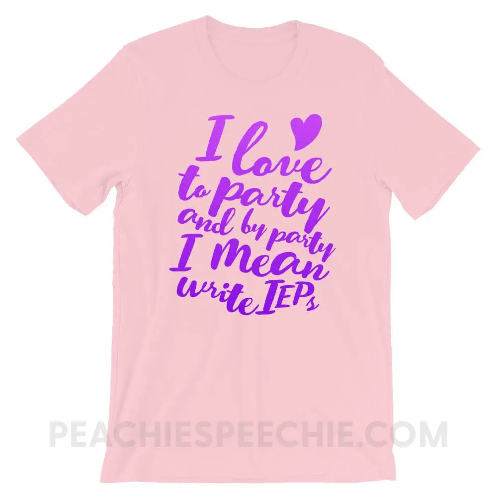 IEP Party Premium Soft Tee - Pink / S - T-Shirts & Tops peachiespeechie.com