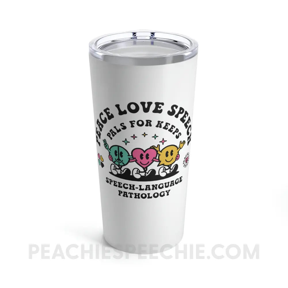 Peace Love Speech Retro Characters Tumbler - 20oz - Mug peachiespeechie.com