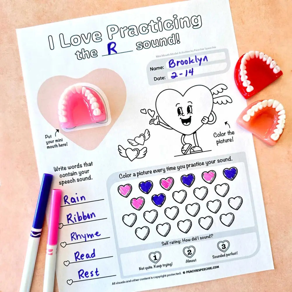 Peachie Speechie Mini Mouth Models + Activities - peachiespeechie.com