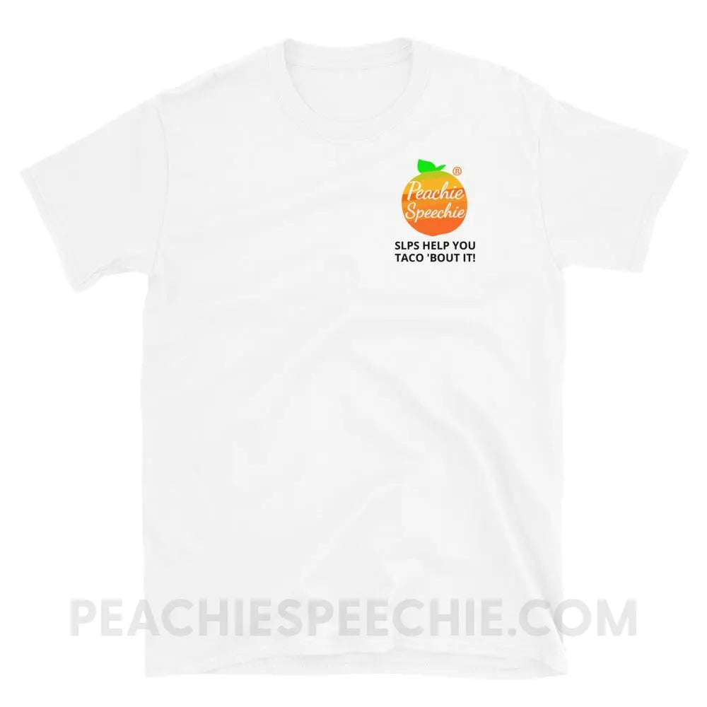 Peachie Speechie - SLPS HELP YOU TACO ’BOUT IT! - White / S - custom product - peachiespeechie.com