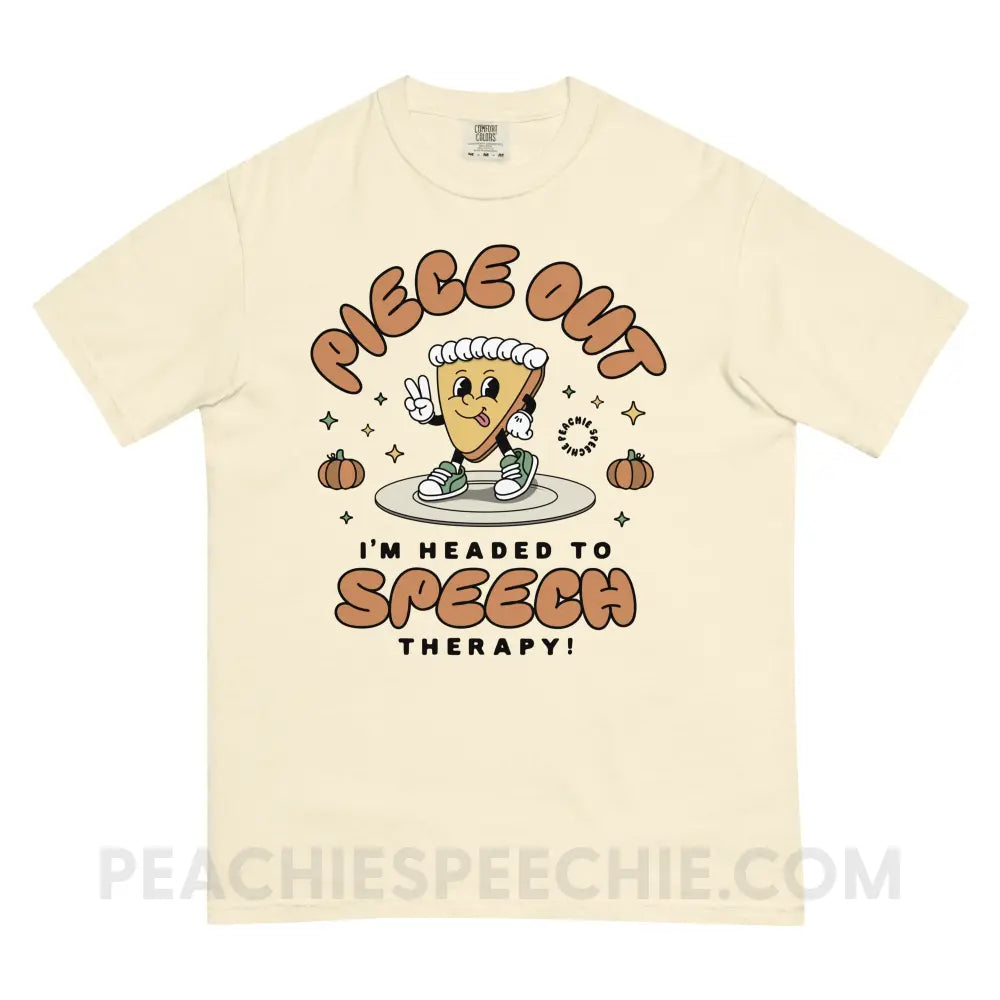 Piece Out Pumpkin Pie Comfort Colors Tee - Ivory / S - peachiespeechie.com