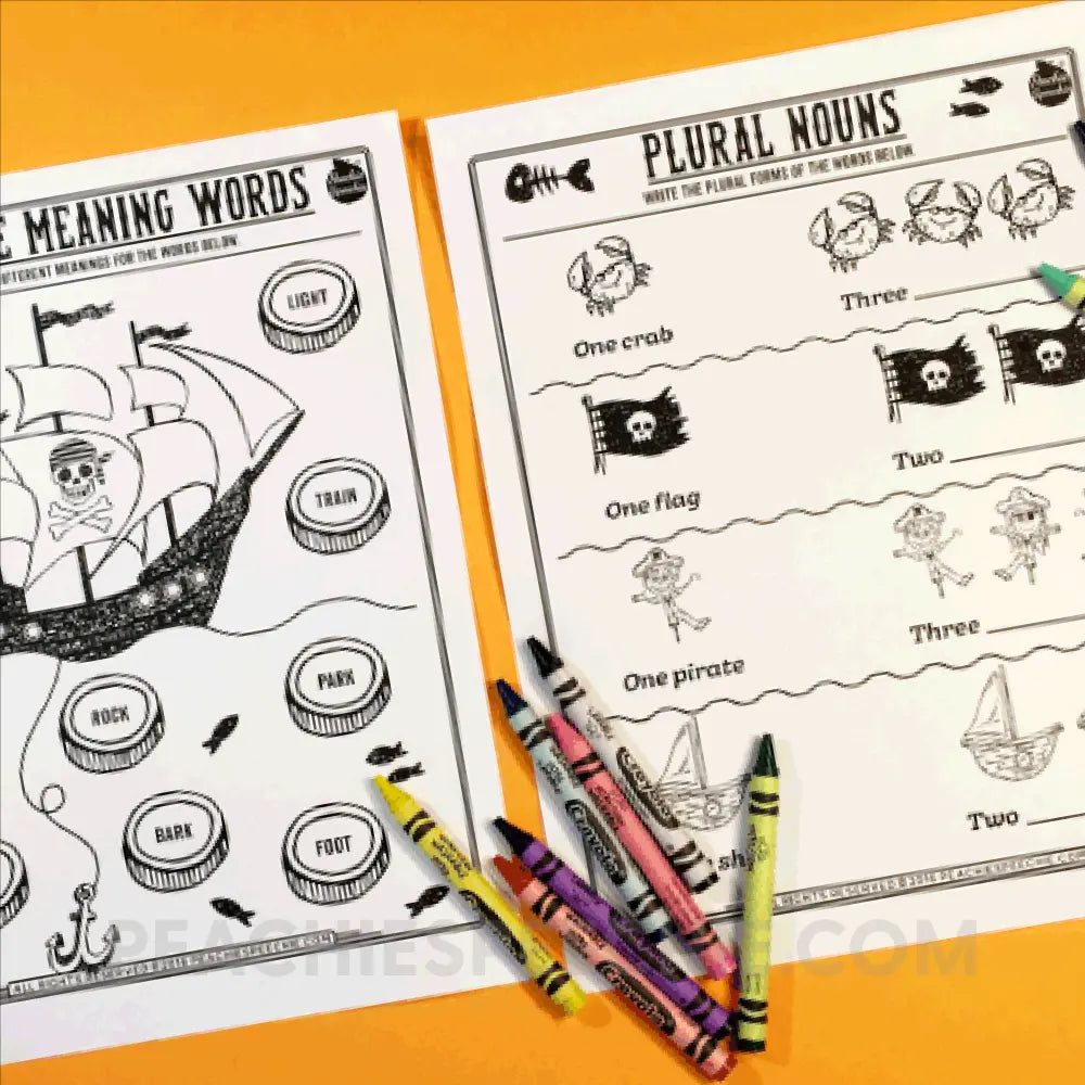 Pirate Language Activities for Speech Therapy - Materials peachiespeechie.com
