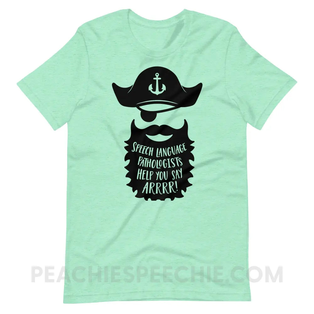 Pirate Premium Soft Tee - Heather Mint / S - T-Shirts & Tops peachiespeechie.com