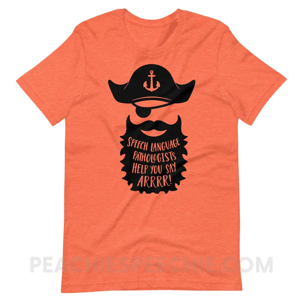 Pirate Premium Soft Tee - Heather Orange / S - T-Shirts & Tops peachiespeechie.com