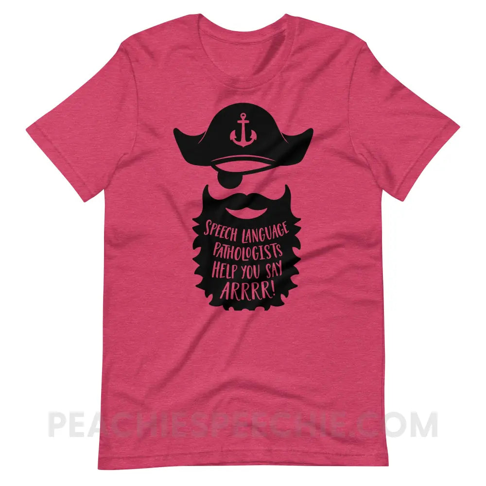 Pirate Premium Soft Tee - Heather Raspberry / S - T-Shirts & Tops peachiespeechie.com