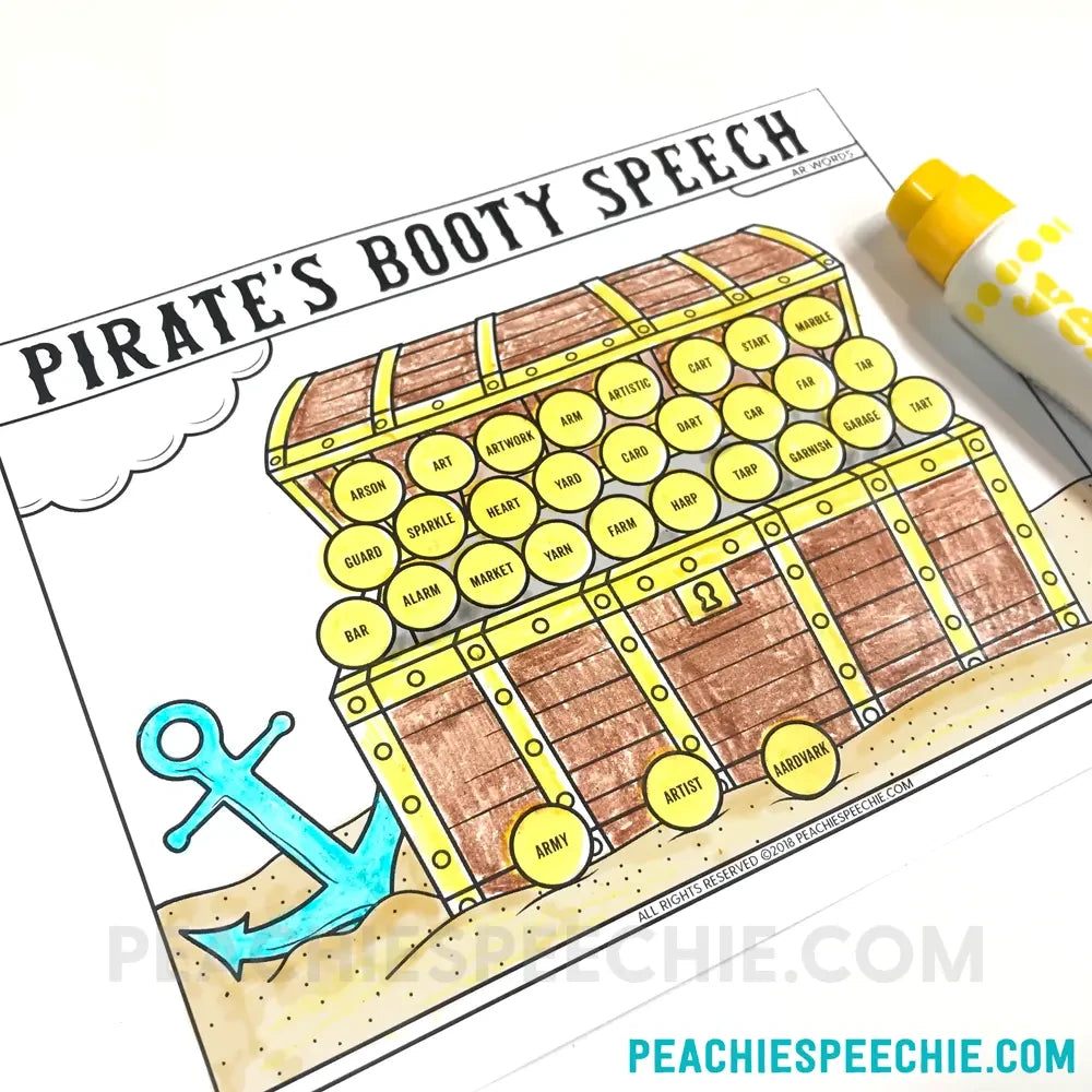 Pirate’s Booty Speech: Articulation Therapy Dot Activity - Materials peachiespeechie.com
