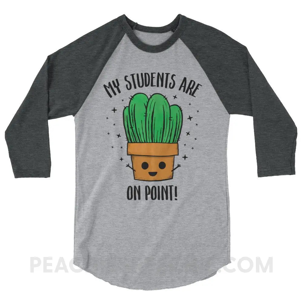 On Point Baseball Tee - Heather Grey/Heather Charcoal / XS - T-Shirts & Tops peachiespeechie.com