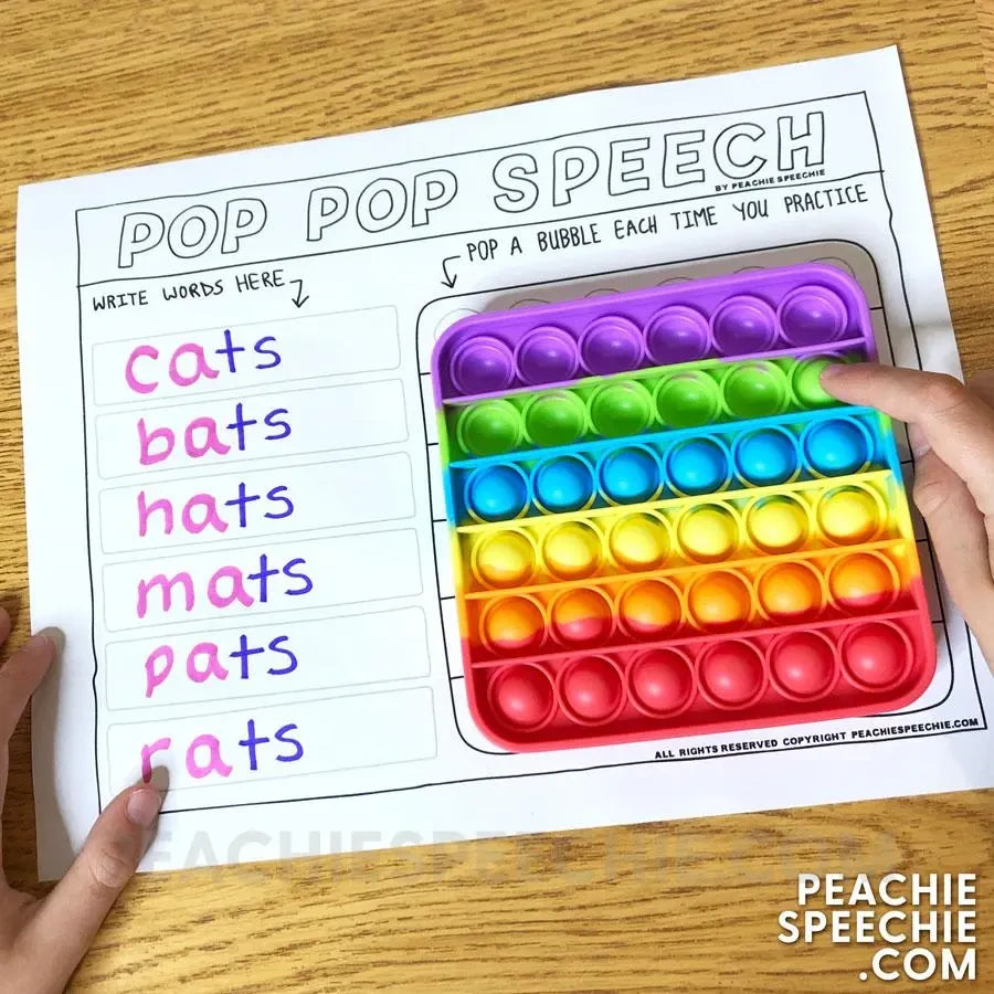Pop Speech Practice Pages - Materials peachiespeechie.com