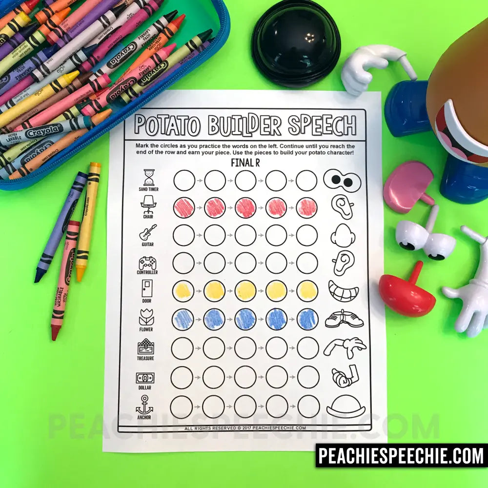 Potato Builder Speech: No Prep Articulation Sheets Toy Companion - Materials peachiespeechie.com